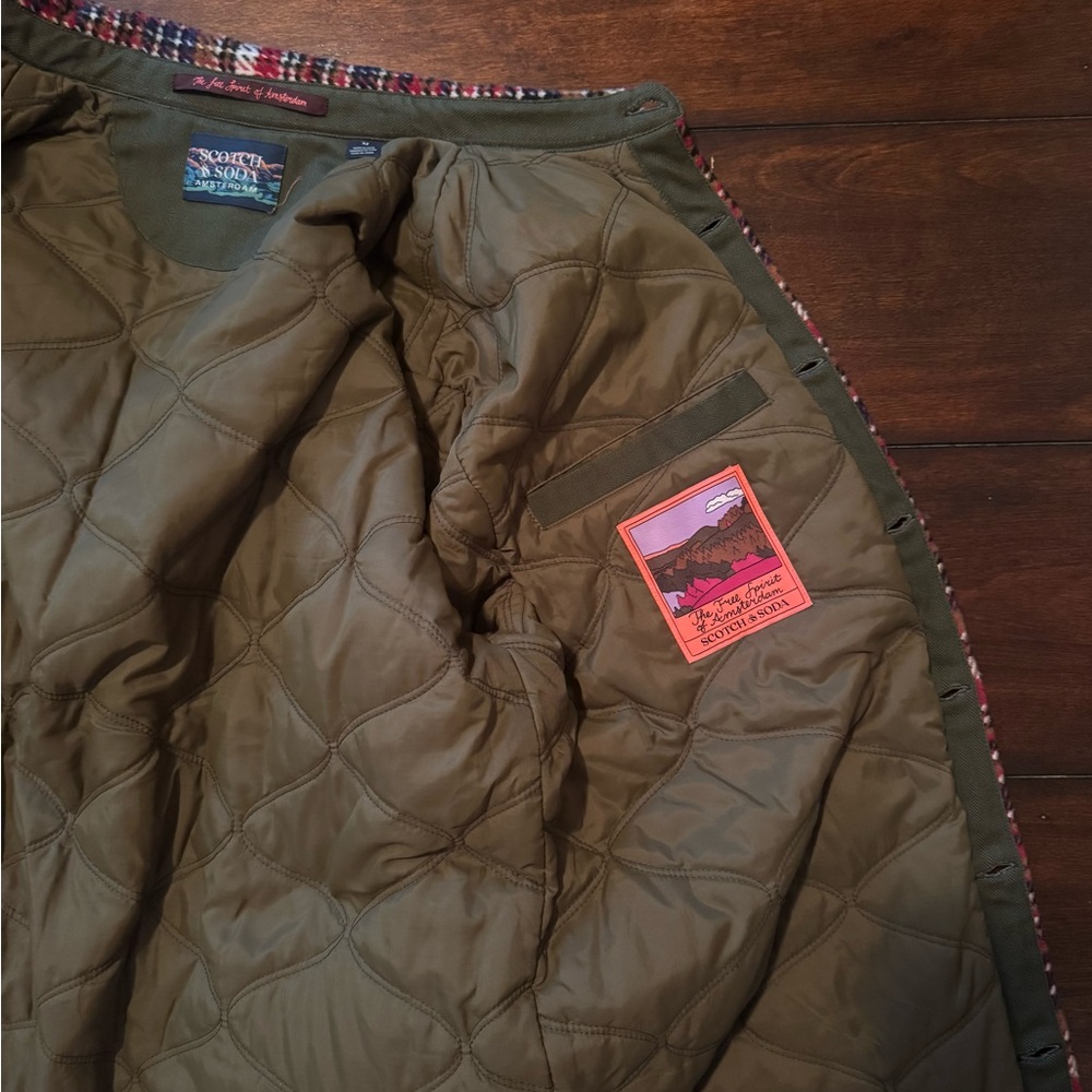 Scotch & Soda Red & Blue Wool Jacket Medium - Picture 8 of 10